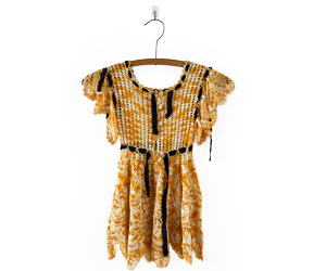 Girls Yellow Crocheted Dress 