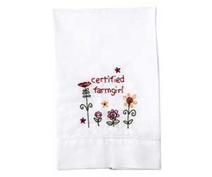 MaryJanesFarm® "Certified Farmgirl" Guest Towel 