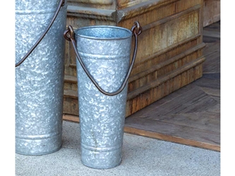 Tall Metal Bucket with Handle, 14" 