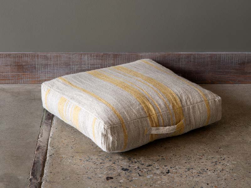 Large high quality Linen Floor Cushion handled